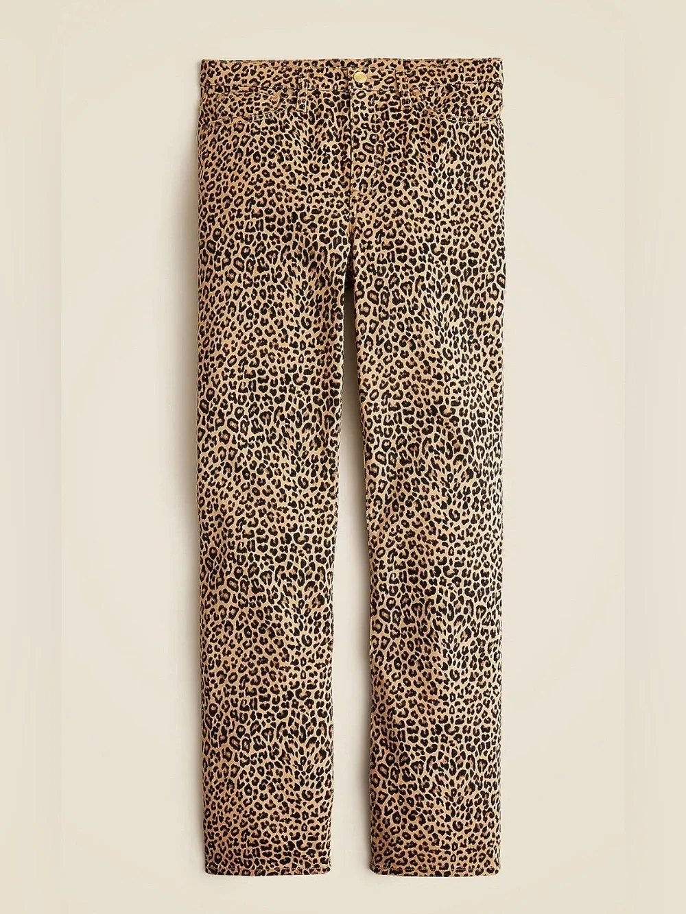 New! J. Crew Straight-leg chino pant in leopard print